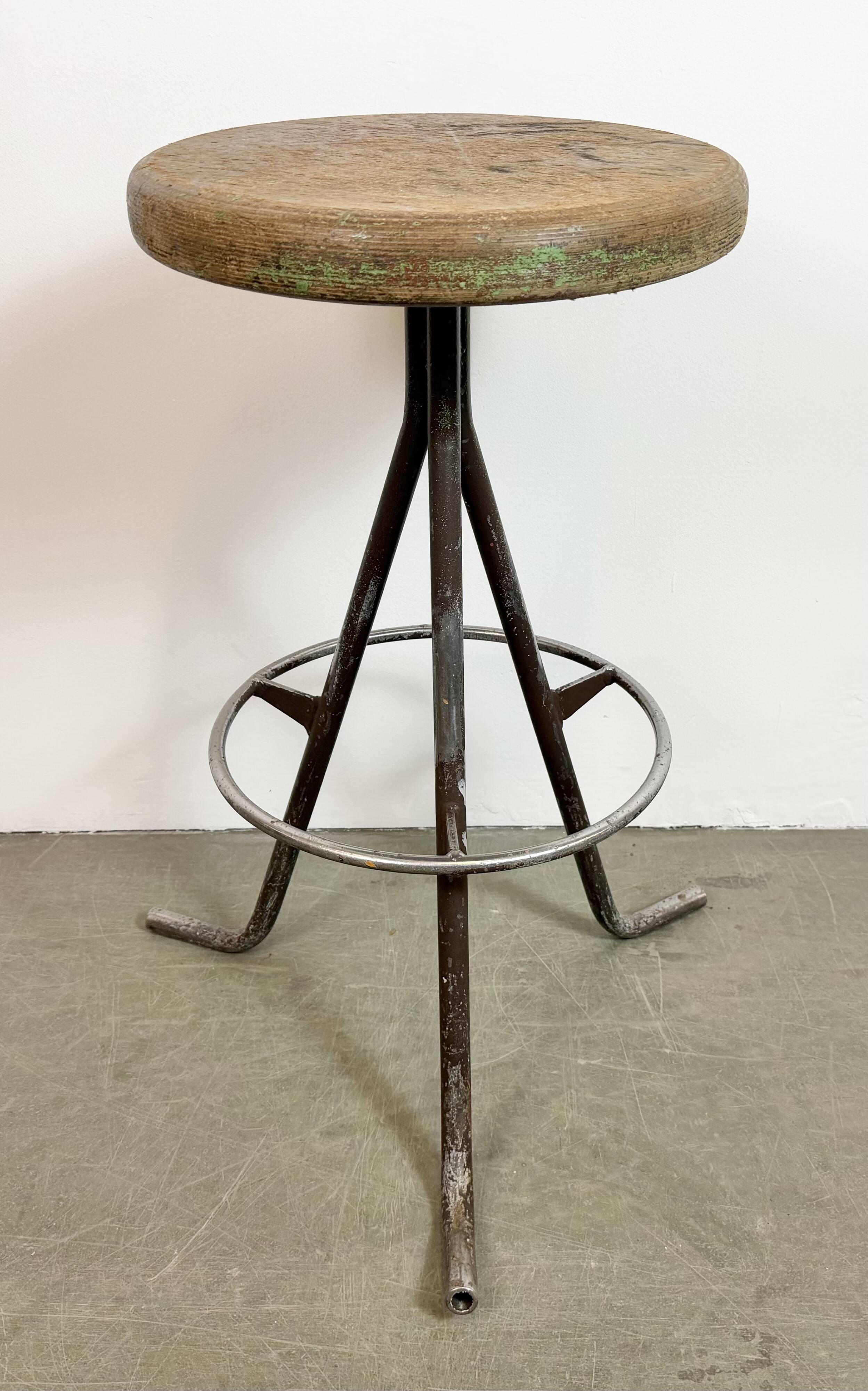 Grey Industrial Workshop Stool, 1960s