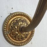 Brass wall lamp and cloudy glass Clichy art deco