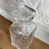Bohemian crystal whiskey decanter with square base