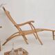 Chaise longue bois et cannage