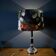 Lampe de table vintage chromée avec abat-jour fleuri