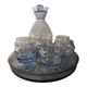 Art deco decanter and tray glass set