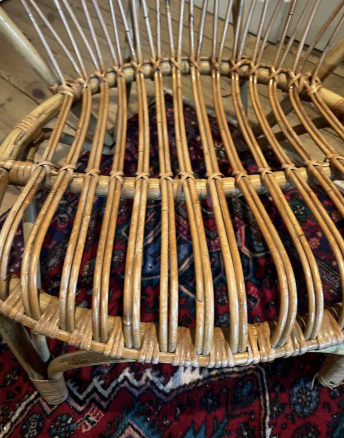 Pair of vintage rattan armchairs – 60s/70s design