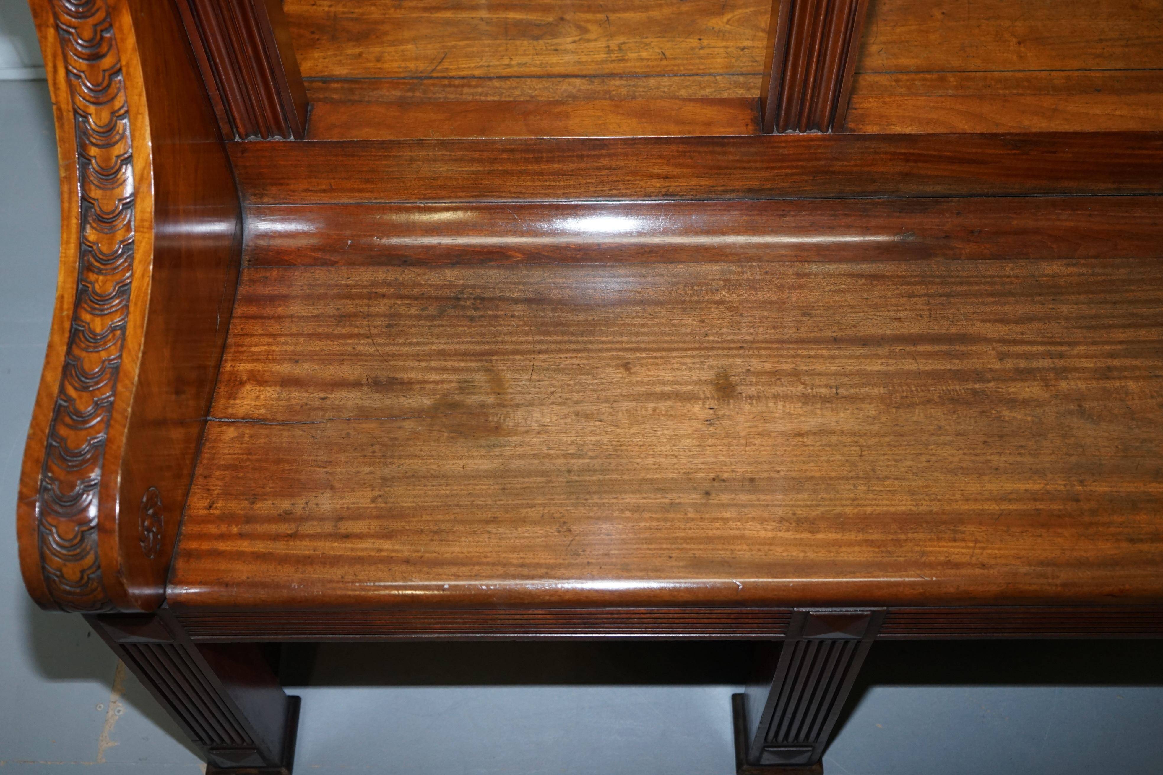 Victorian Double-Faced Carved Walnut Gallery Bench