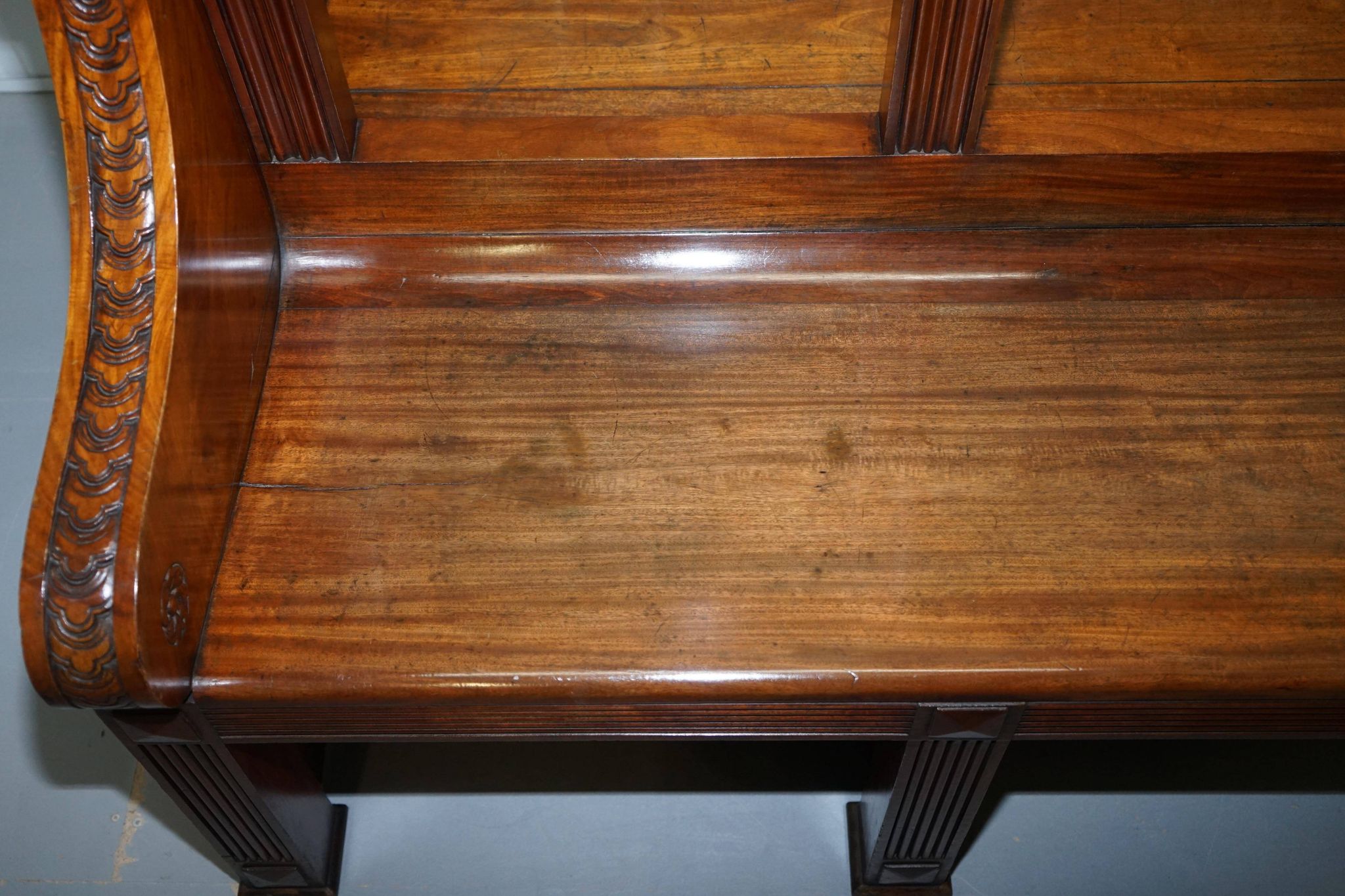 Victorian Double-Faced Carved Walnut Gallery Bench