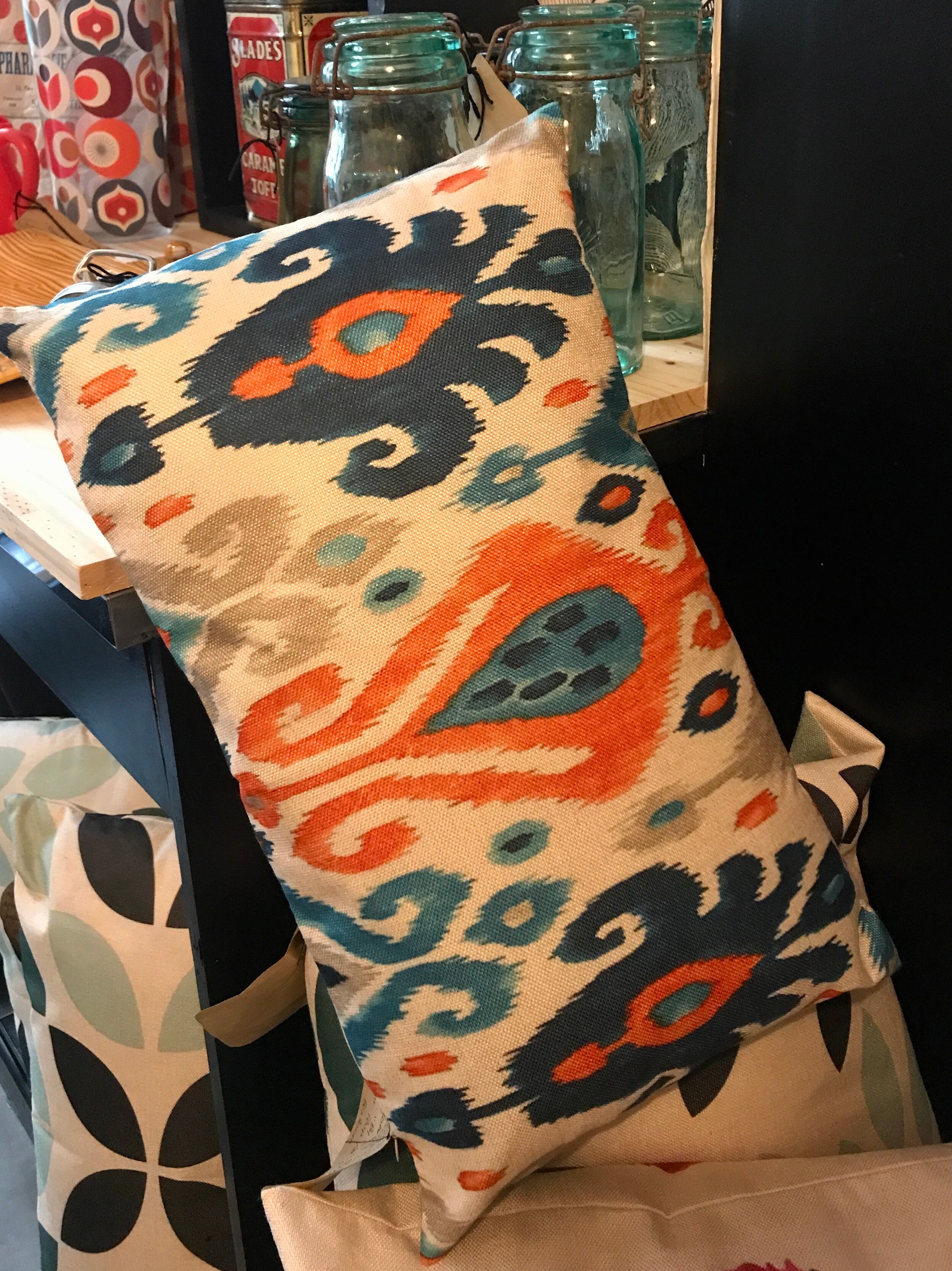 Long cushion bohemian ethnic motifs