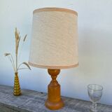Old turned wooden lamp