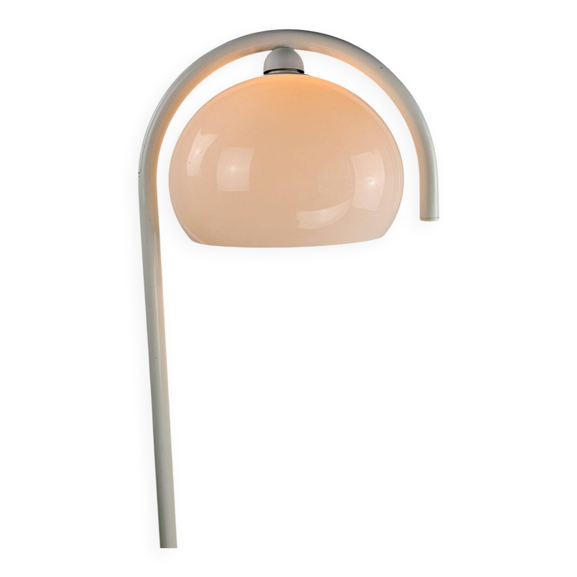 Lampadaire en métal blanc et plastique style futuriste