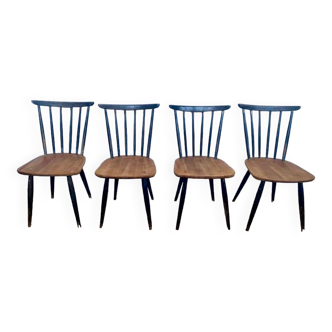 Série Lot de 4 chaises Fanett  en bois bicolore