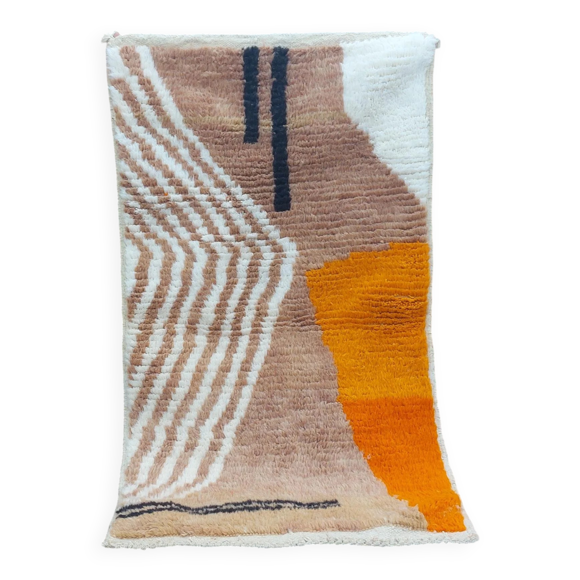 Unique natural wool Moroccan rug 3x2 m