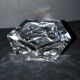 Faceted cut crystal ashtray signed SAINT-LOUIS