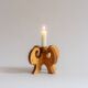 Wooden Christmas candle holder with four goat heads, Sweden, 1970s