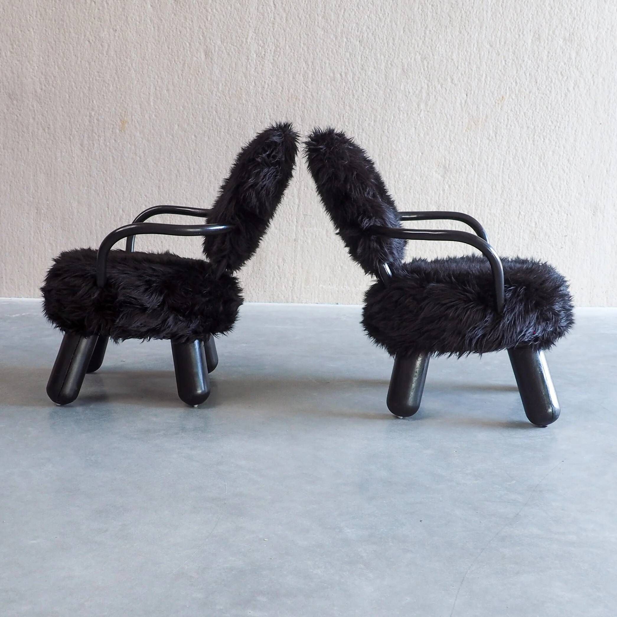 Pair of limited edition lounge chairs by Olivier De Schrijver for Ode’s Design
