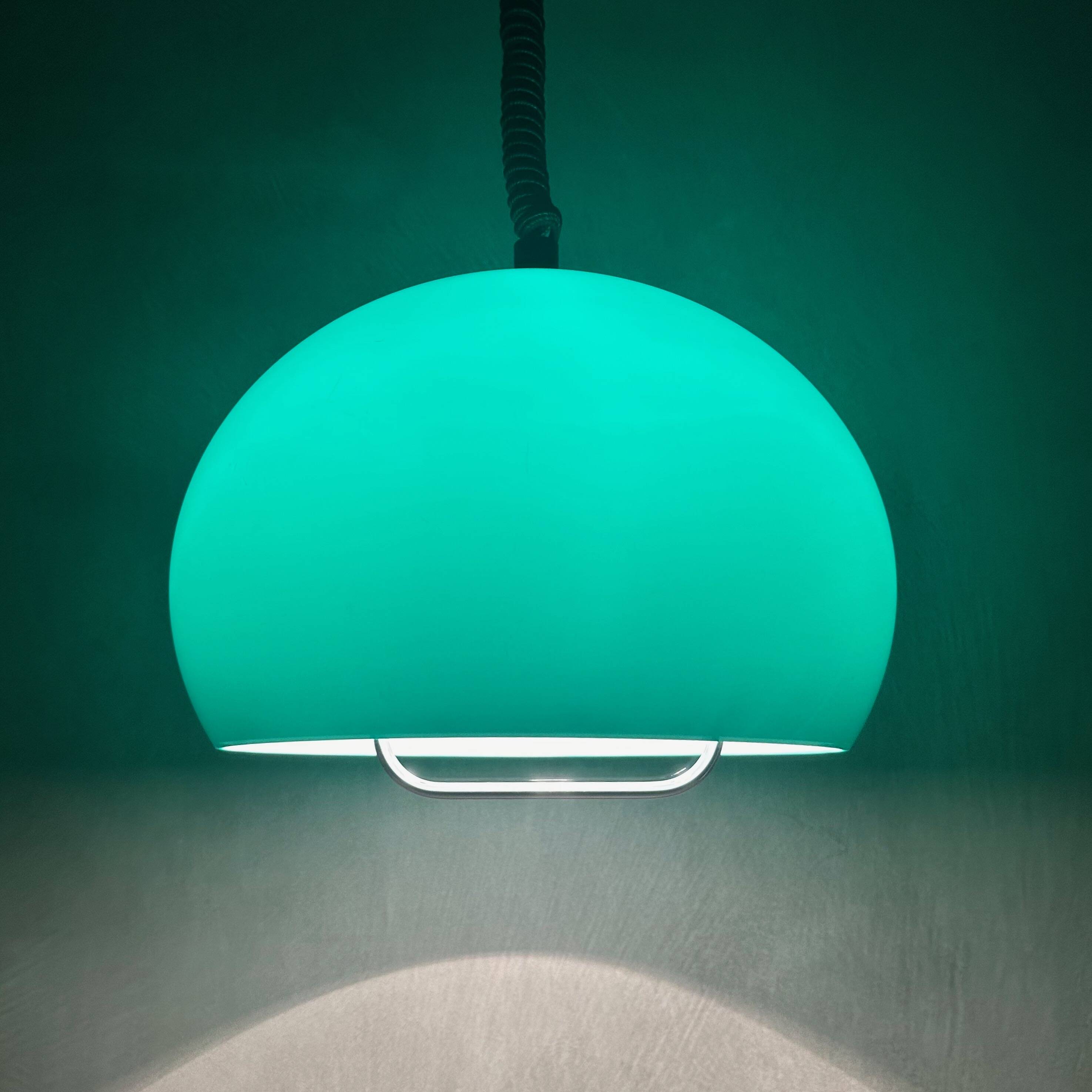 70's hanging lamp green, vintage lamp, pop art