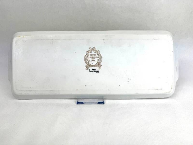 Rectangular Limoges porcelain dish – Geneviève Lethu – “Cipango” decor, 1991