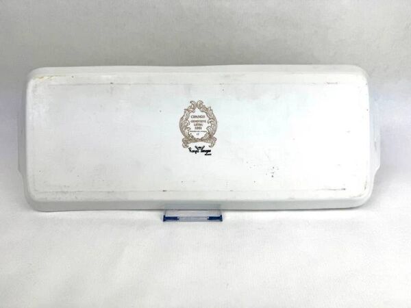 Plat rectangulaire en porcelaine de Limoges – Geneviève Lethu – Décor “Cipango”, 1991