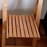 Wooden folding chair in the style of Aldo Jacober