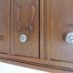 Art Deco chest of drawers with 3 drawers, brass flower handle, solid wood - Very beautiful