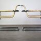 Set of two vintage design chairs by Franco Albini for Tecta, chrome and rattan