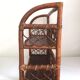 Wall shelf in wood, cannage and rattan from the 60s