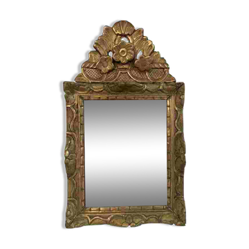 18th century mirror, Louis XVI period, gilded carved wood
