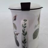 Mug, rose bush decor cup with lid and tea infuser