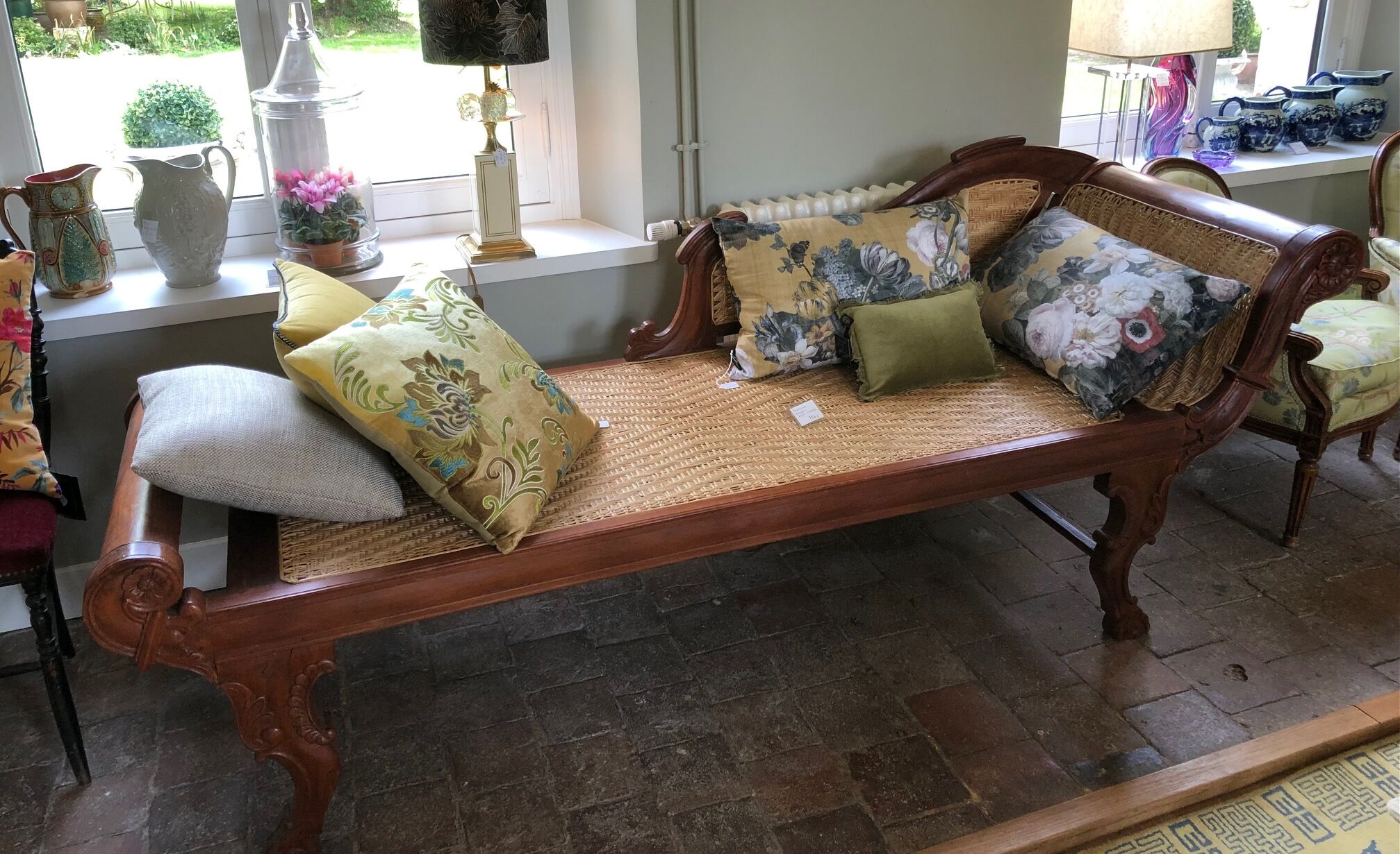 meridian wood and wicker braided colonial style
