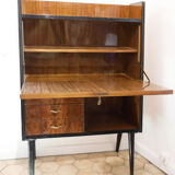 Bahut secretary wood laqué 70s
