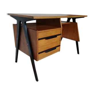 60s design desk with compass feet