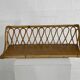 1960s rattan and wood wall shelf