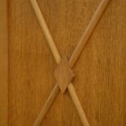 Oak wardrobe with Saint-Gobain mirror from the 1960s.