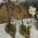 Bronze and glass coat hooks