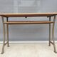 Double desk of schoolboy wood metal vintage curved base