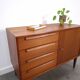 Teak sideboard met 4 lades en houten grepen, Bornhold
