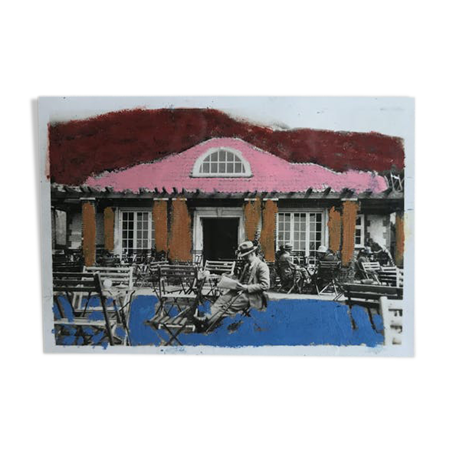 Bold pastels in old photo - Cornwall 1920