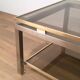 Coffee Table with Double Top in Brushed Steel and Brass, Guy Lefèvre for Ma