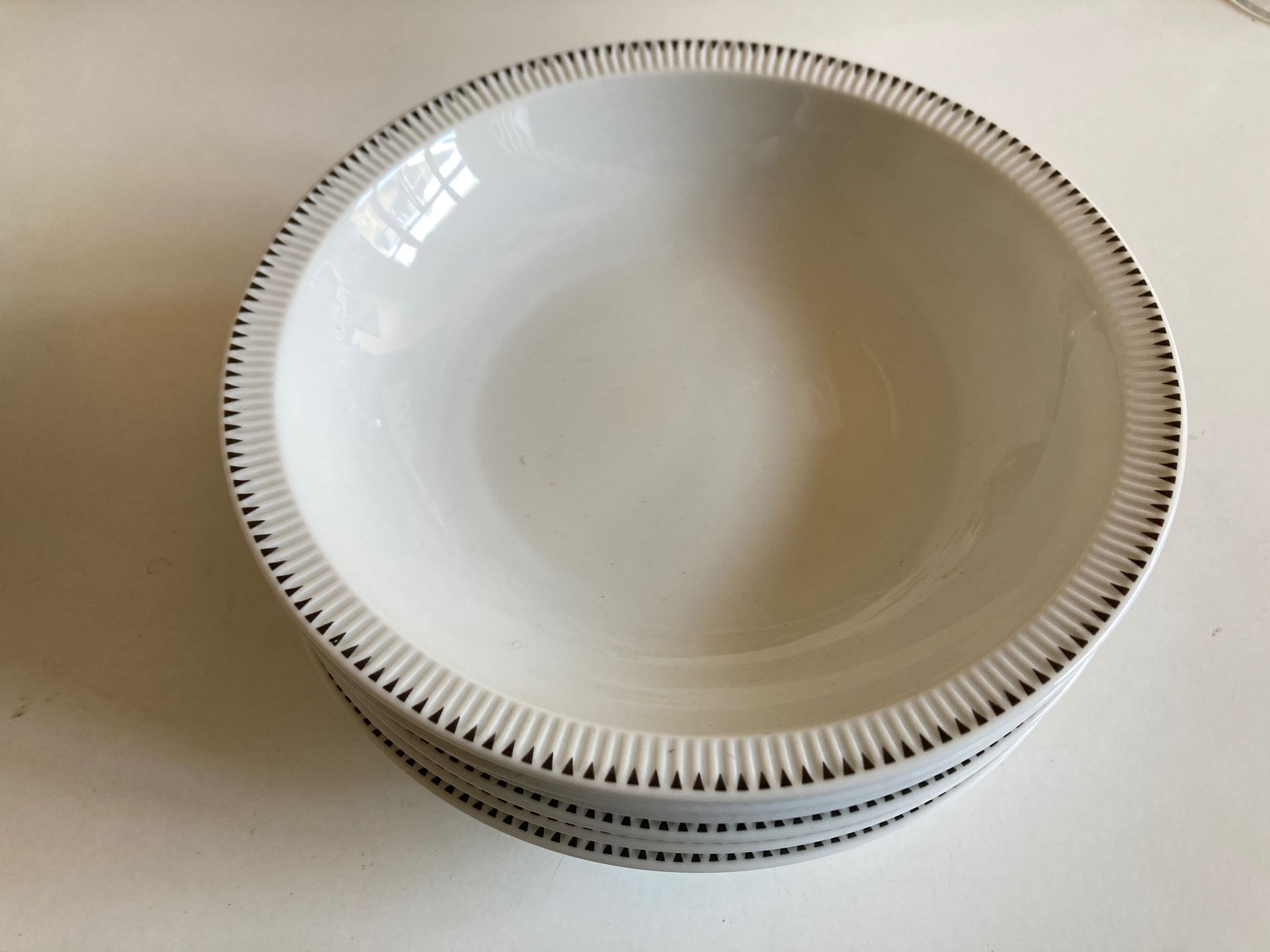 Set of 6 plates cap mid century neo classic Scandinavian 1960