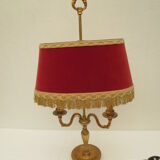 Table lamp and desk in bronze and gilded metal, hot water bottle style