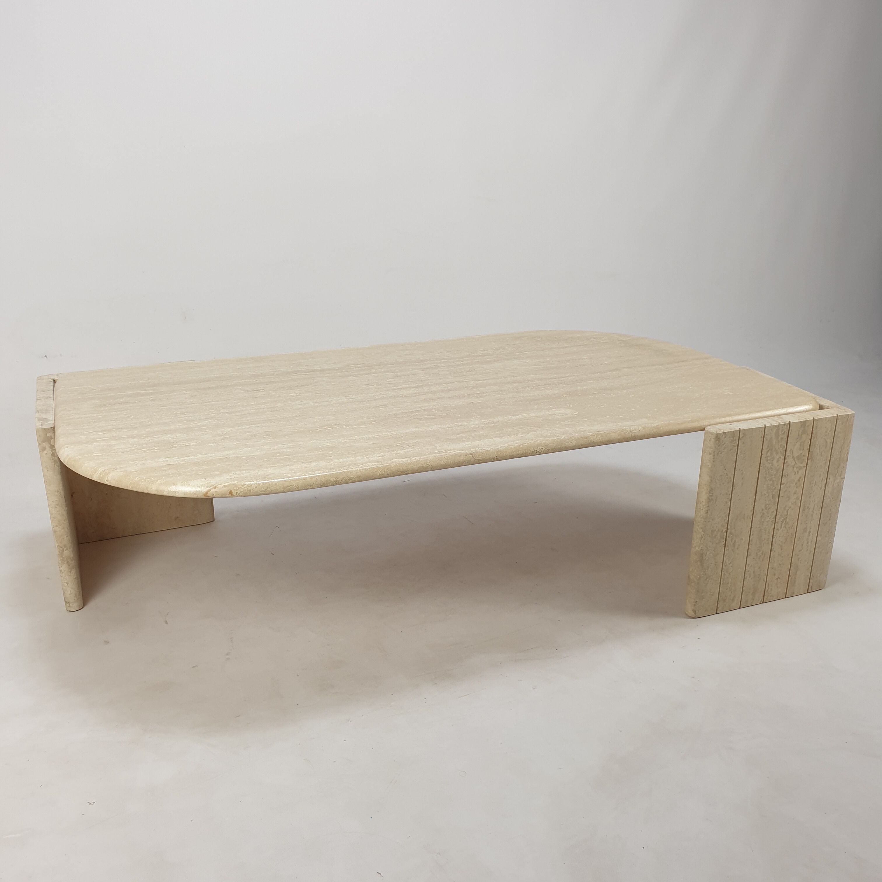 Italian travertine coffee table, 1980s