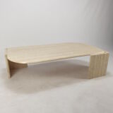 Italian travertine coffee table, 1980s