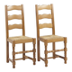2 beech chairs and straw seat