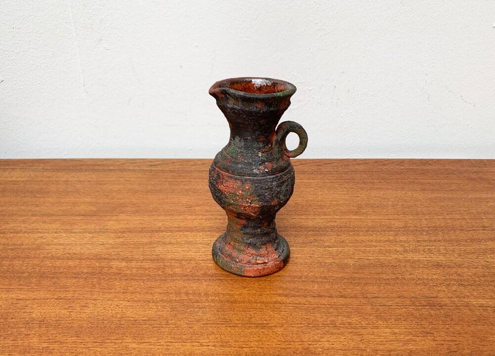 German brutalist carafe vase from the mid-century in the style of Gerhard Liebenthron, 1960s.