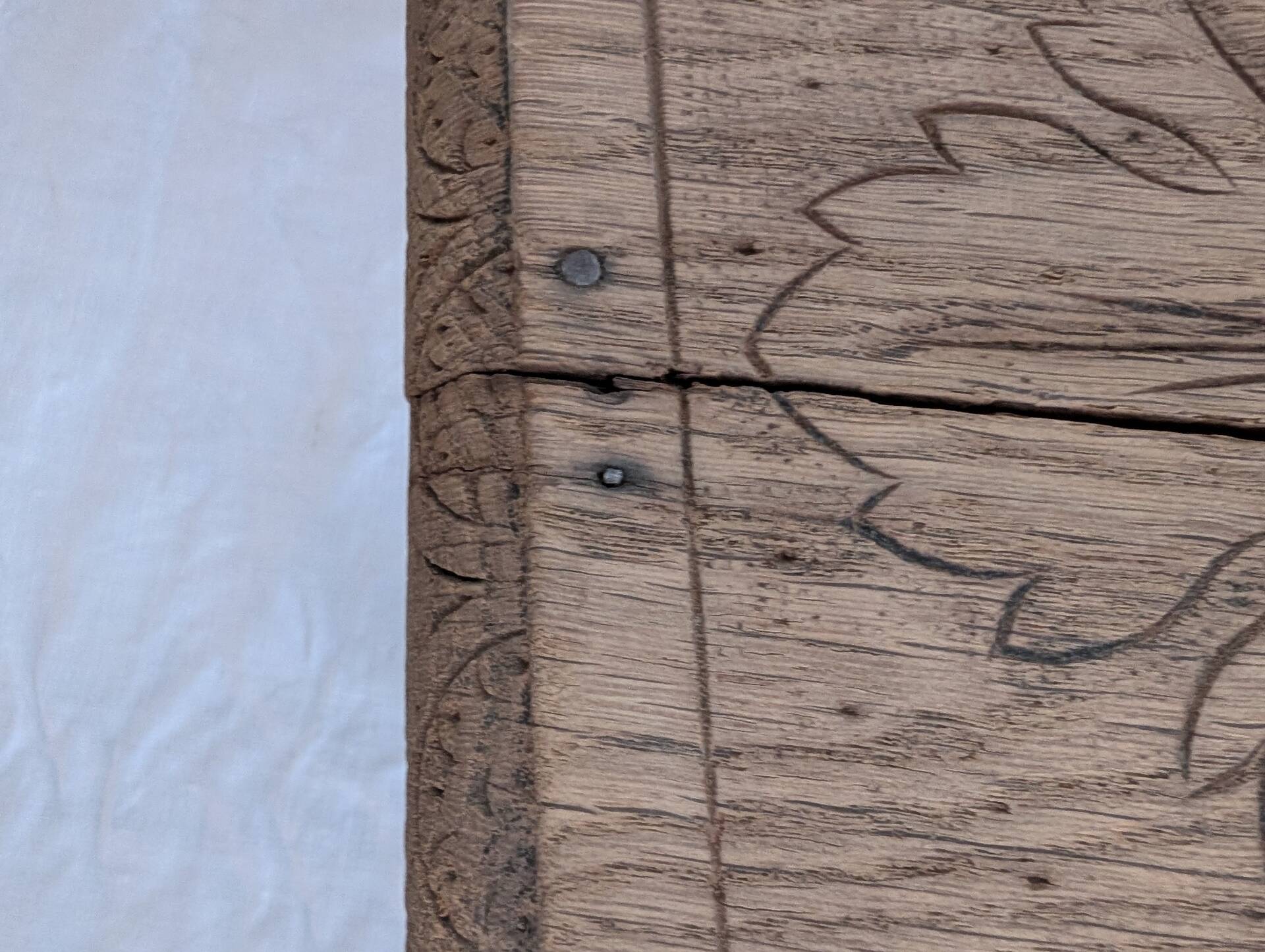 Small carved oak bench