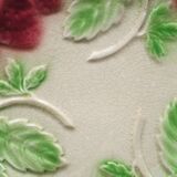 Six slip plates with strawberry decoration