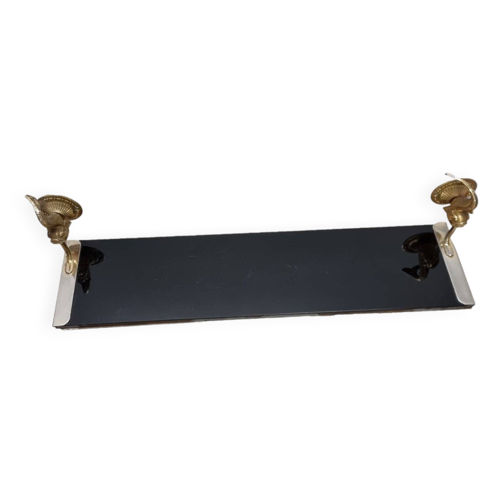 Vintage French Glass Bathroom Shelf, 1960s