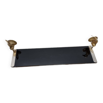 Étagère de salle de bain vintage en verre français, années 1960