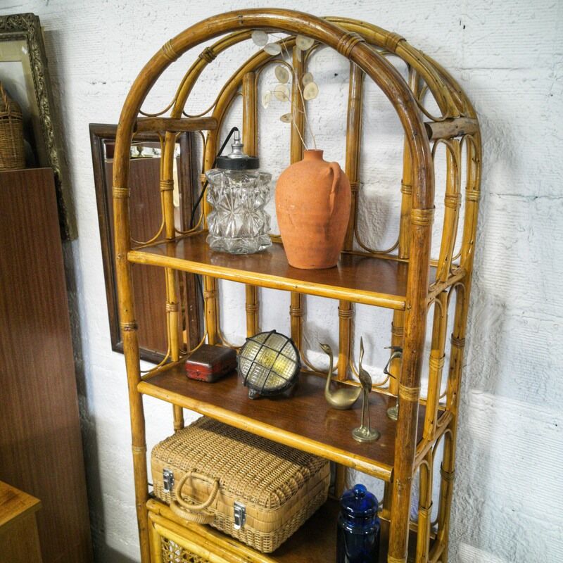 Rattan and cannage shelves