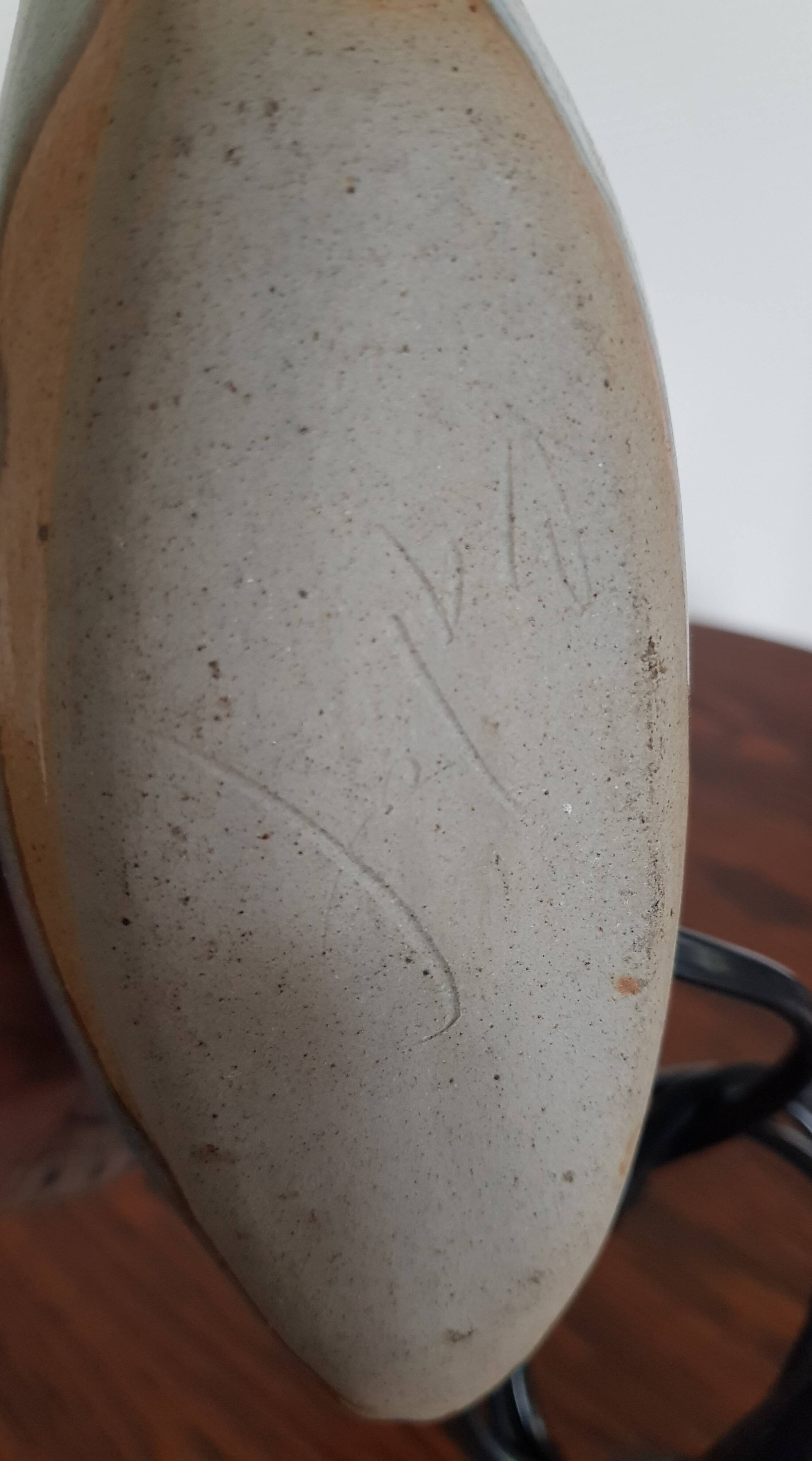 Ceramic lamp foot signed