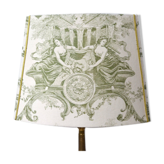 Antique Jouy fabric lampshade