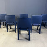 Set of 6 blue Arcadia dining chairs by Paolo Piva for B&B Italia, 1980s